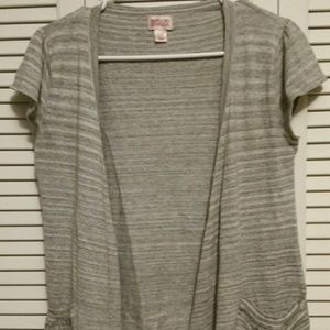 Gray Short-sleeve Cardigan